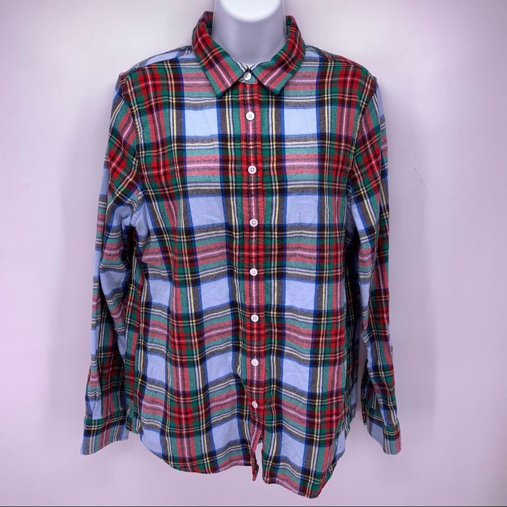 Lands' End flannel Shirt - Red, Blue, Green
